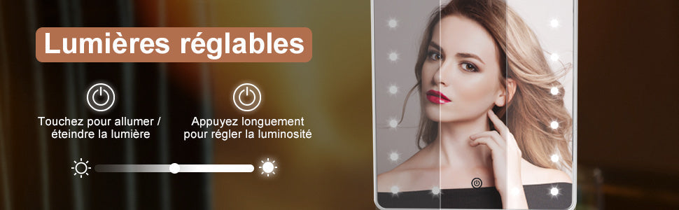 Miroir de Maquillage Lumineux - Coiffeuse de Maquillage à LED