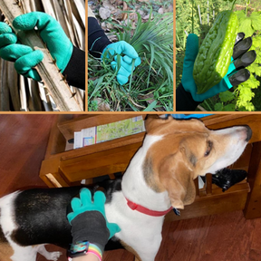 Gants de jardinage avec griffes en plastique