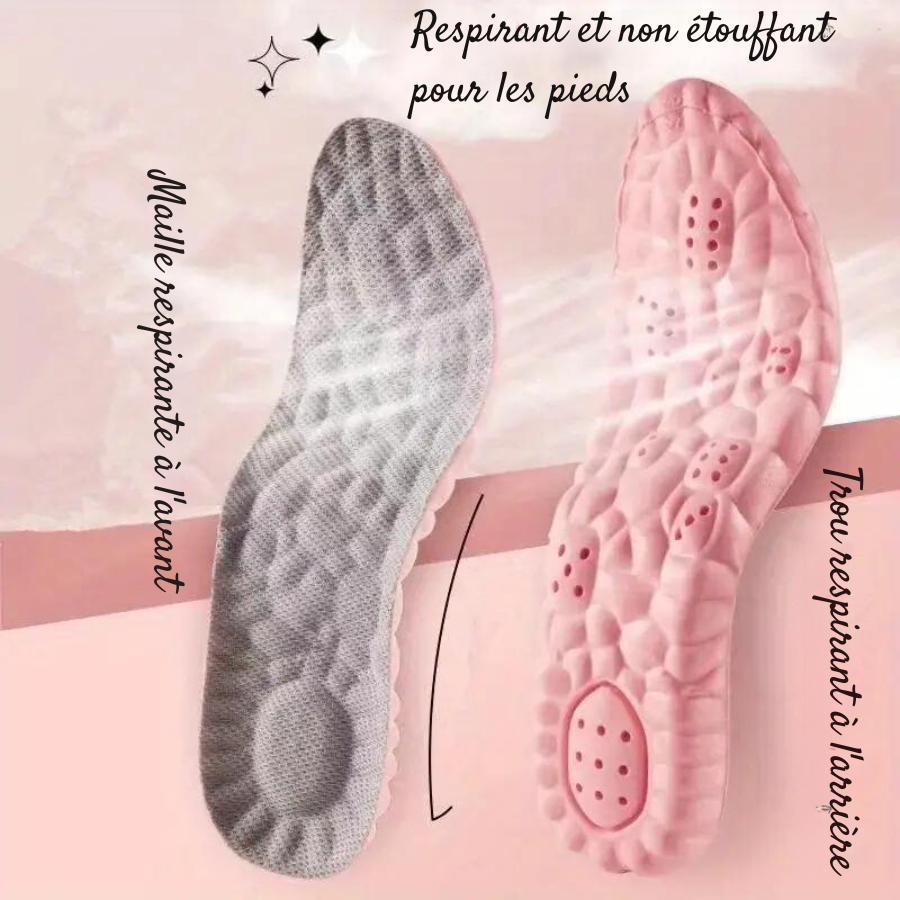 Semelles Confortables pour Femmes, élastiques et respirantes, taille personnalisable pour baskets sportives et décontractées, absorbantes de transpiration [Achetez 2, recevez 4 paires]