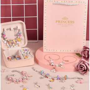 Kit de bracelet et charms pour enfants avec 64 pièces - Un bijou qui est un jeu amusant pour votre fille