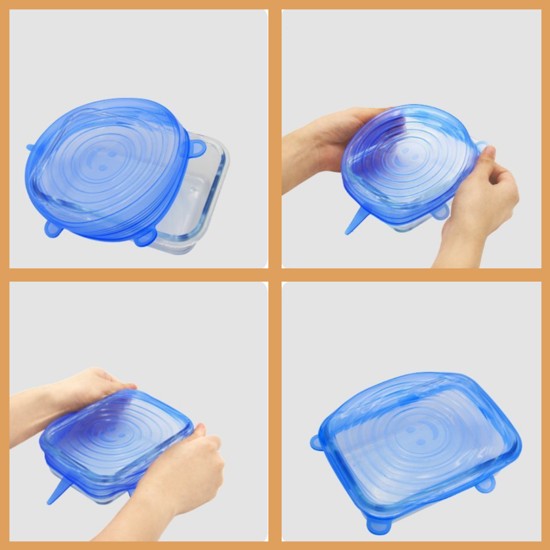 Couvercle silicone alimentaire extensible (pack de 6)