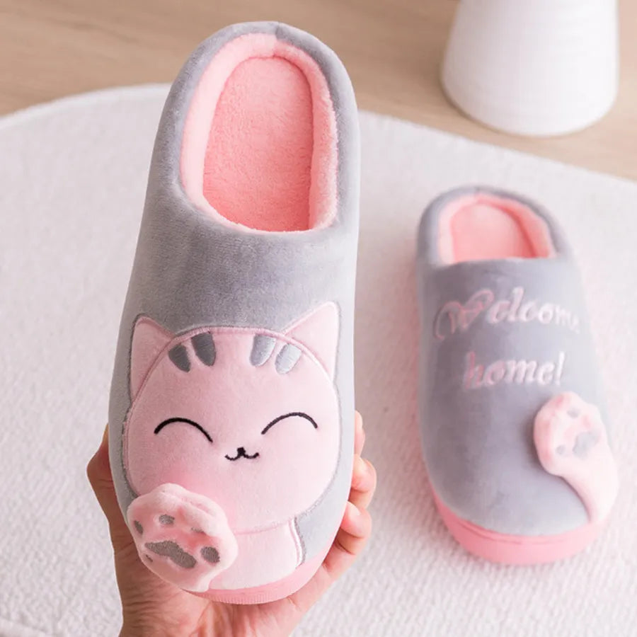 Chaussons Chaton Chauds Welcome Home - Parfaits pour l'Hiver et les Jours Froids PROMOTION 50% DE RÉDUCTION