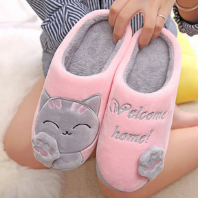 Chaussons Chaton Chauds Welcome Home - Parfaits pour l'Hiver et les Jours Froids PROMOTION 50% DE RÉDUCTION