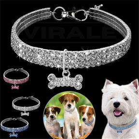 Collier Pet Chic - Collier Incrusté de Cristaux de Zirconium | Votre Animal Encore Plus Stylé!