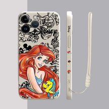 Coque iPhone Ariel et Clochette - Coque Haute Protection avec Cordonnette Offerte