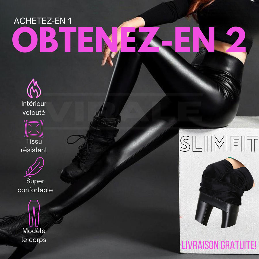 Pantalon Legging Thermique Doublé en Flanelle Taille Haute SlimFit | ACHETEZ 1, OBTENEZ 2 - Modèle le Corps et Réduit la Taille