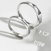 Bague de Couple Ensemble Réfléchissent I Love You