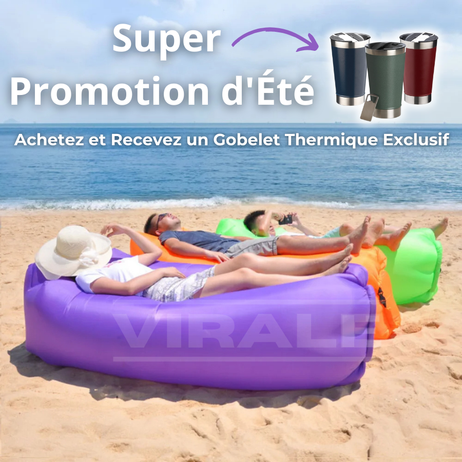 Canapé gonflable portable | Super Promotion d'Été : Achetez et Recevez un Gobelet Thermique Exclusif