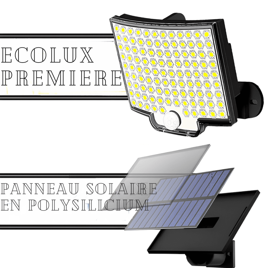 Système complet d'éclairage durable : Projecteur + Panneau solaire Ecolux Premiere