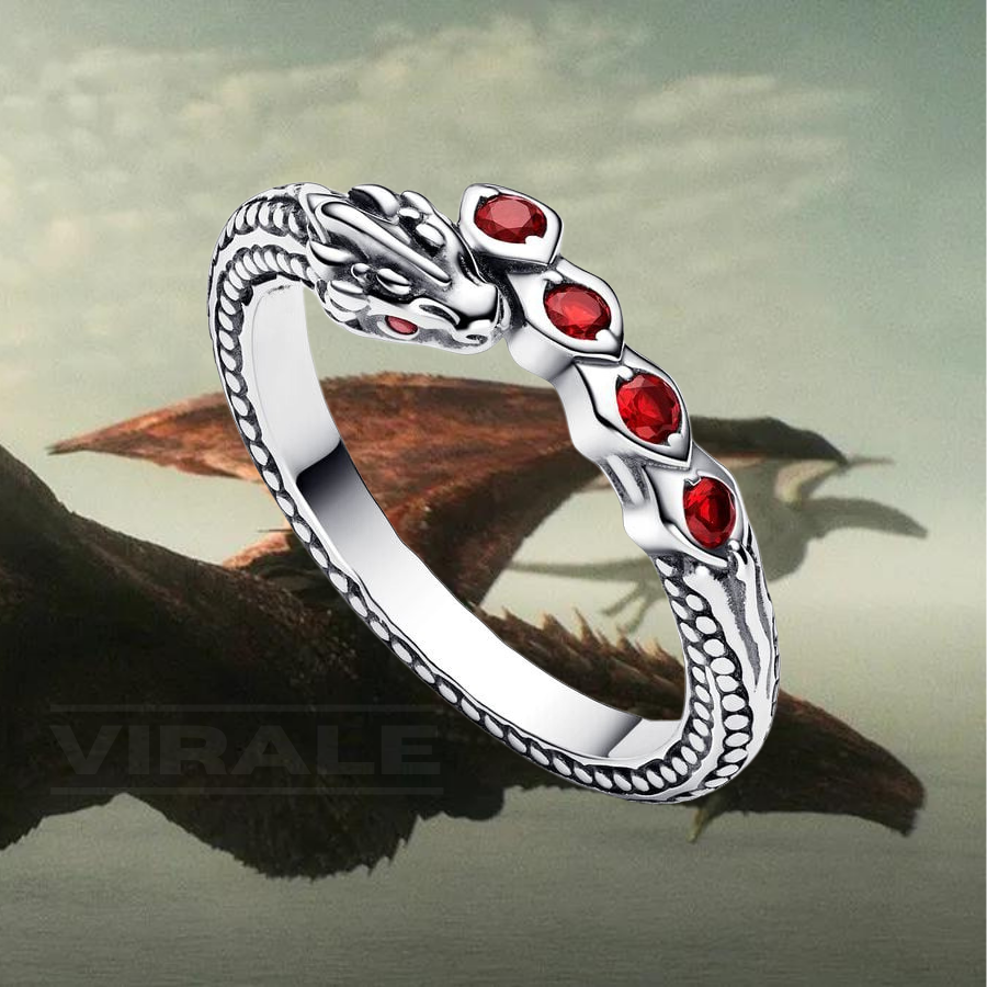 Bague Incrustée Plaquée Or et Argent House Of Dragon - SUPER PROMOTION 50% DE RÉDUCTION + LIVRAISON GRATUITE | Dernières unités