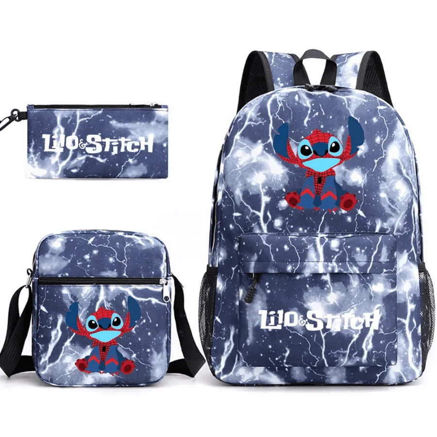 Sac à Dos Enfant Stitch Amoureux - Avec Boîte à Lunch et Trousse Offertes - Adorable en Forme de Sac à Dos