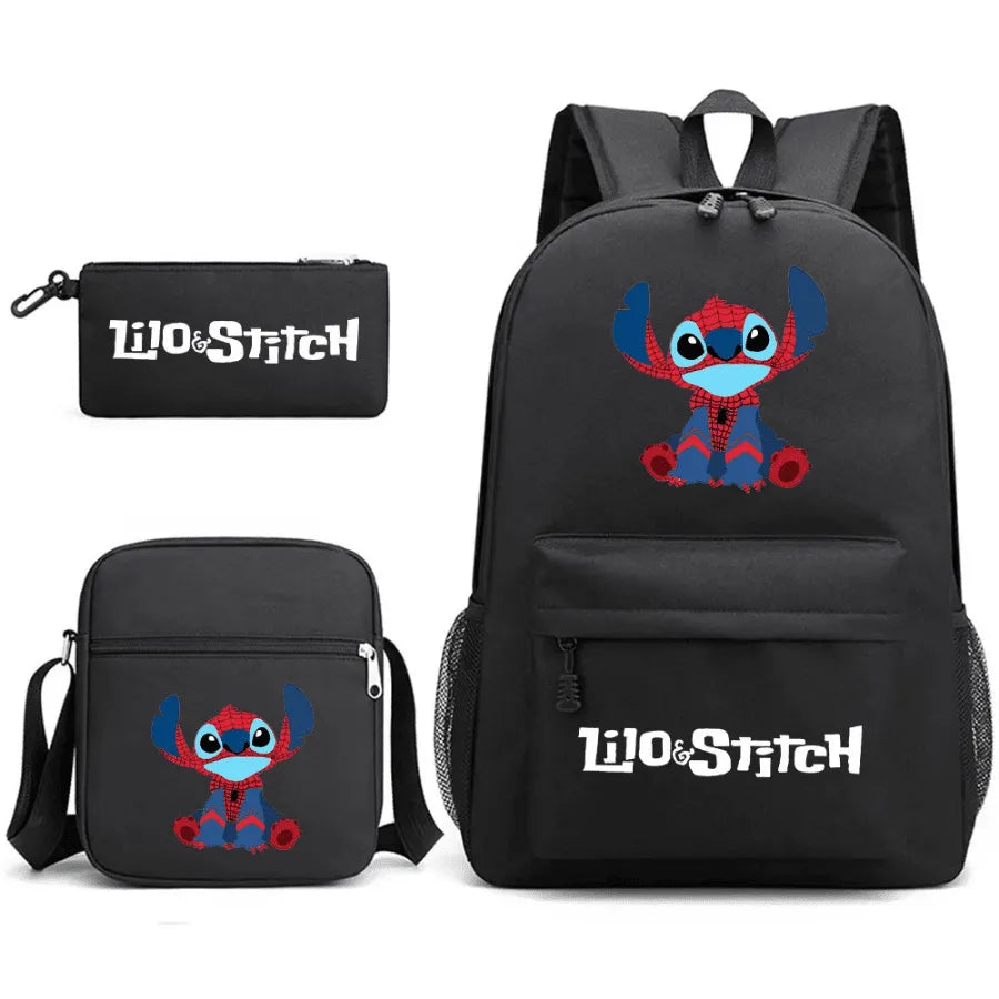 Sac à Dos Enfant Stitch Amoureux - Avec Boîte à Lunch et Trousse Offertes - Adorable en Forme de Sac à Dos