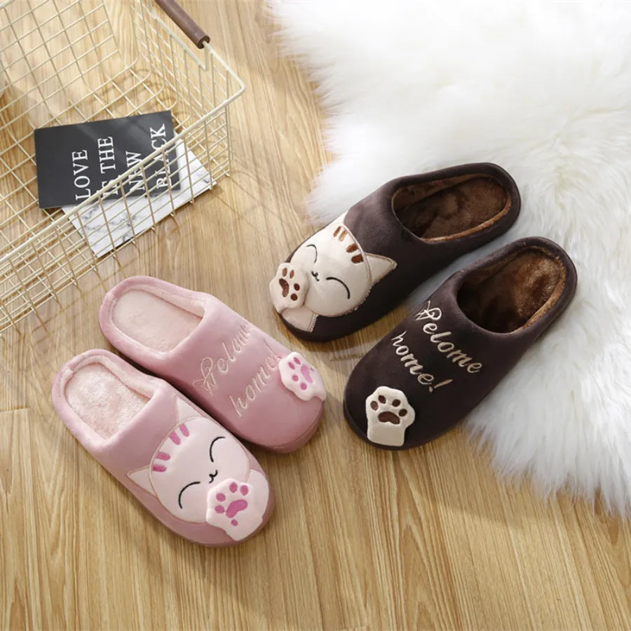 Chaussons Chaton Chauds Welcome Home - Parfaits pour l'Hiver et les Jours Froids PROMOTION 50% DE RÉDUCTION