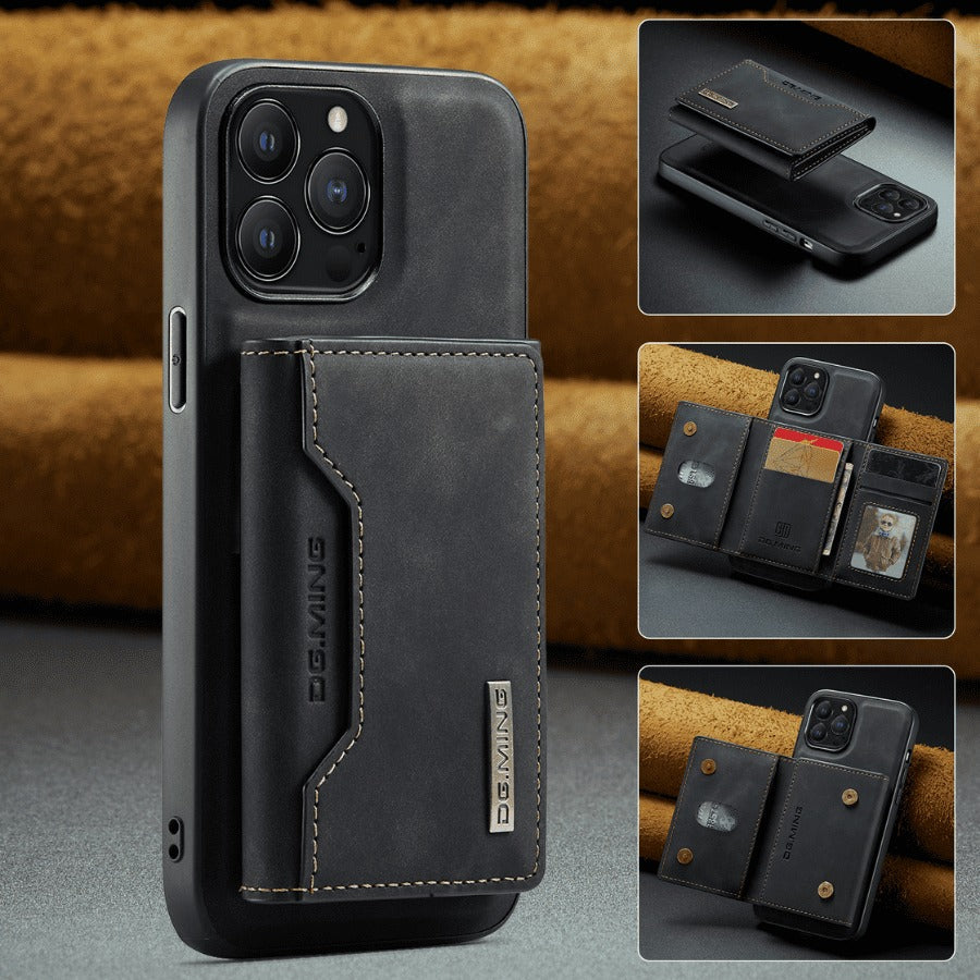 Ensemble Magnétique Portefeuille en Cuir Slim + Coque en Cuir pour iPhone - [PROMOTION 2 EN 1 50% DE RÉDUCTION]