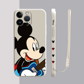 Coque iPhone Couple Mickey et Minnie Musiciens - Étui de Haute Protection avec Cordon Offert