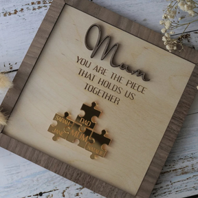 Plaque de puzzle 'Maman, tu es le morceau qui nous unit