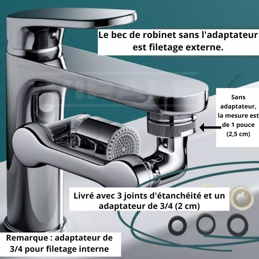 Robinet articulé - Rotation 1080°