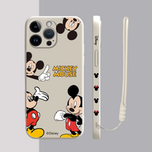 Coque iPhone Couple Disney Mickey et Minnie - Étui de Haute Protection avec Cordonnette Offerte