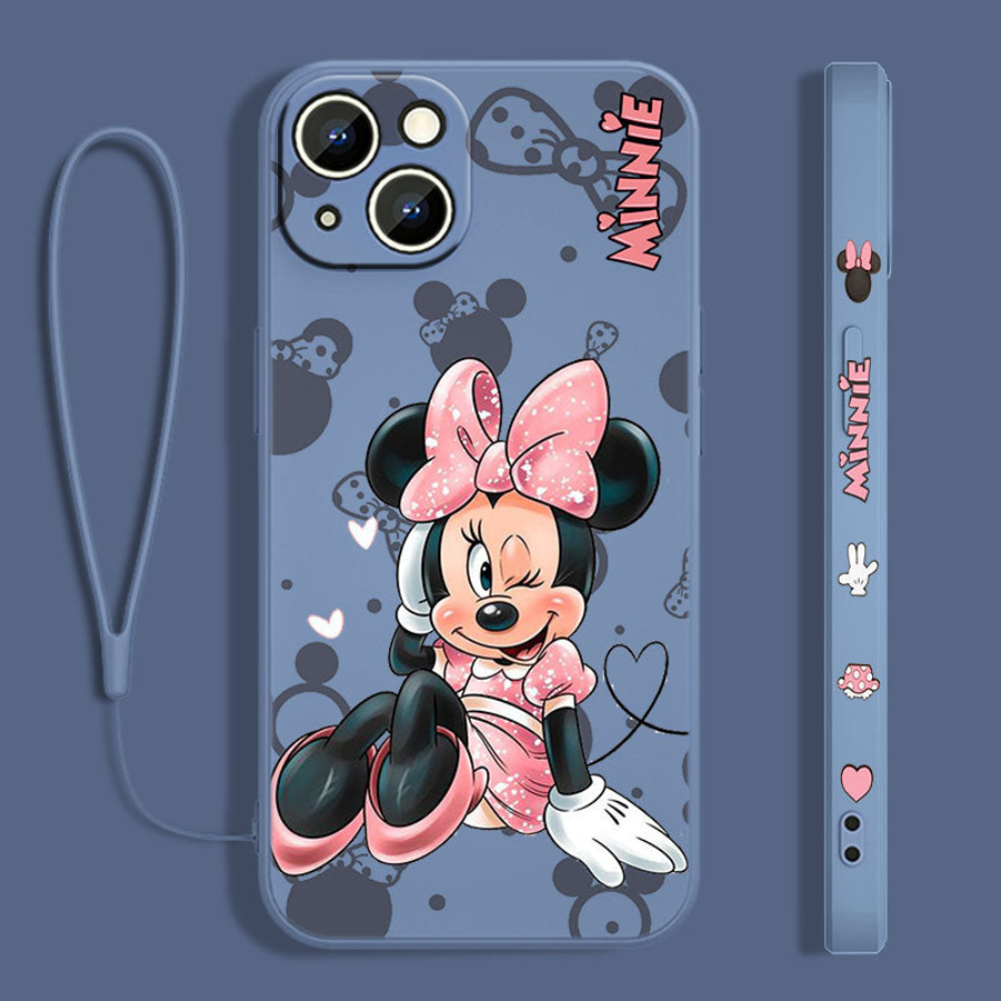 Coque iPhone Mickey et Minnie Disney - Coque de haute protection avec cordon en cadeau