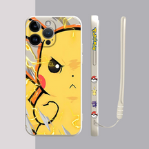 Coque iPhone Pokémon Pikachu et Gengar - Coque de Haute Protection avec Cordonnette Offerte