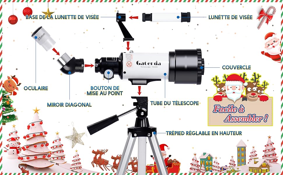 Télescope Astronomique Polyvalent - Oculaires Multiples & Accessoires Complets