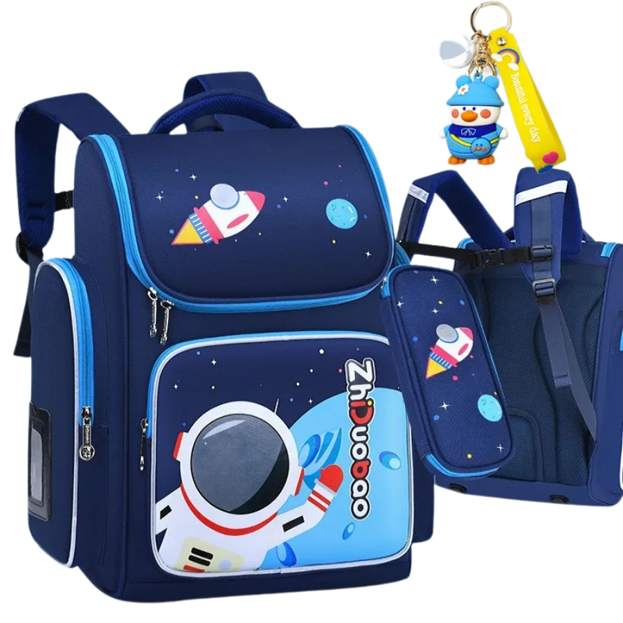 Sac à Dos Enfant Premium Imperméable Unisexe - Aventure Spatiale à l'École + Cadeau