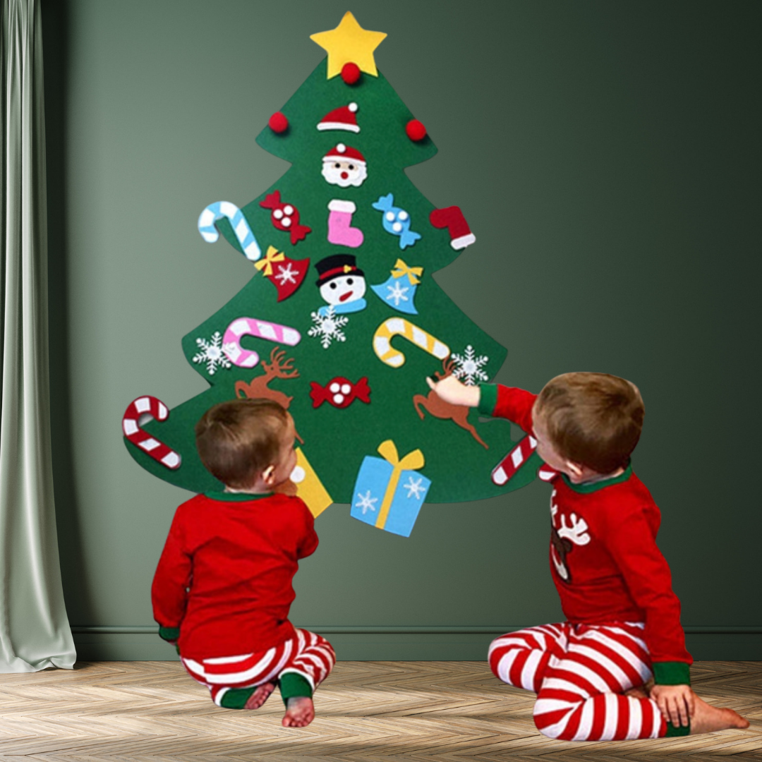 Sapin de noël en feutrine avec décorations amovible