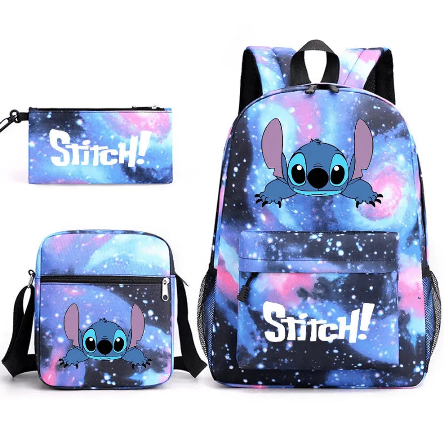 Sac à Dos Enfant Stitch Amoureux - Avec Boîte à Lunch et Trousse Offertes - Adorable en Forme de Sac à Dos