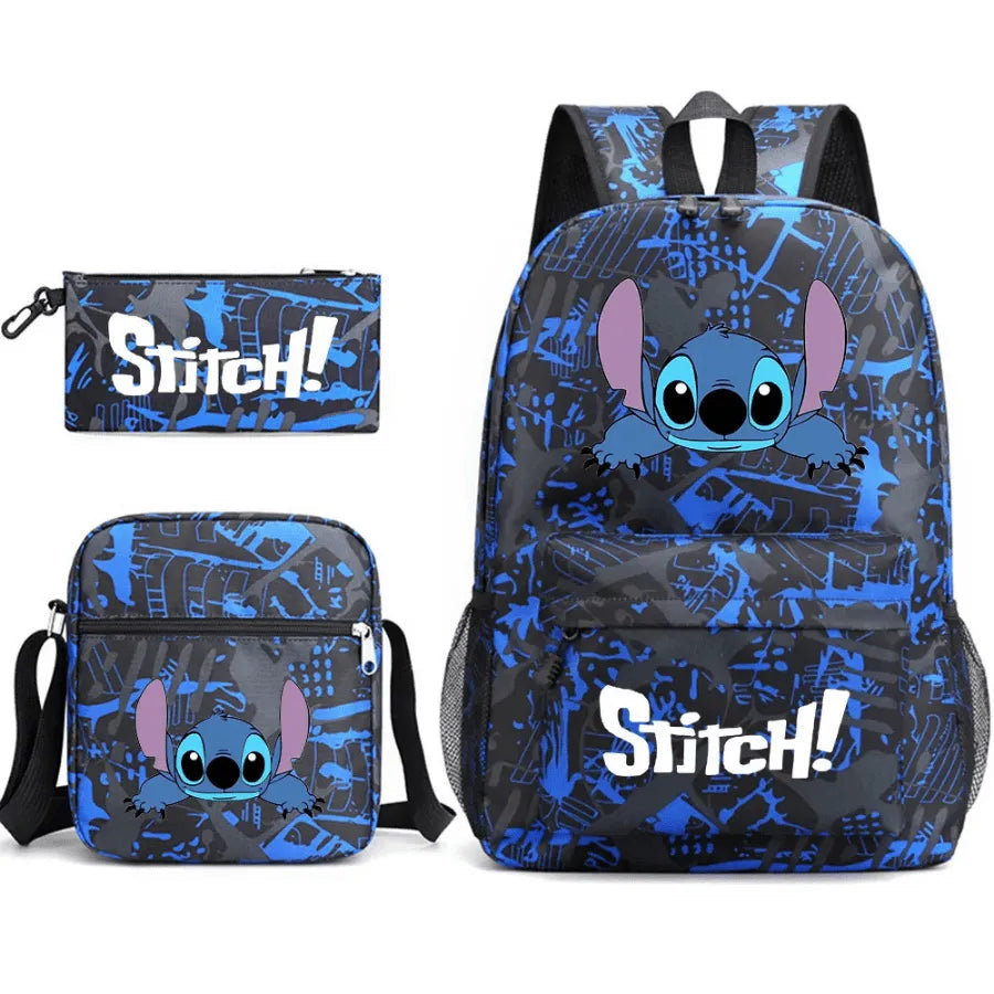 Sac à Dos Enfant Stitch Amoureux - Avec Boîte à Lunch et Trousse Offertes - Adorable en Forme de Sac à Dos