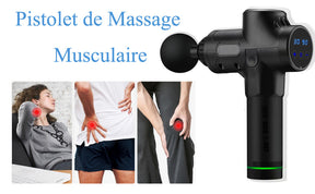 Pistolet de Massage Musculaire - Gun de Massage Électrique Silencieux - 30 Vitesses Réglables