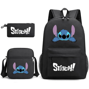 Sac à Dos Enfant Stitch Amoureux - Avec Boîte à Lunch et Trousse Offertes - Adorable en Forme de Sac à Dos