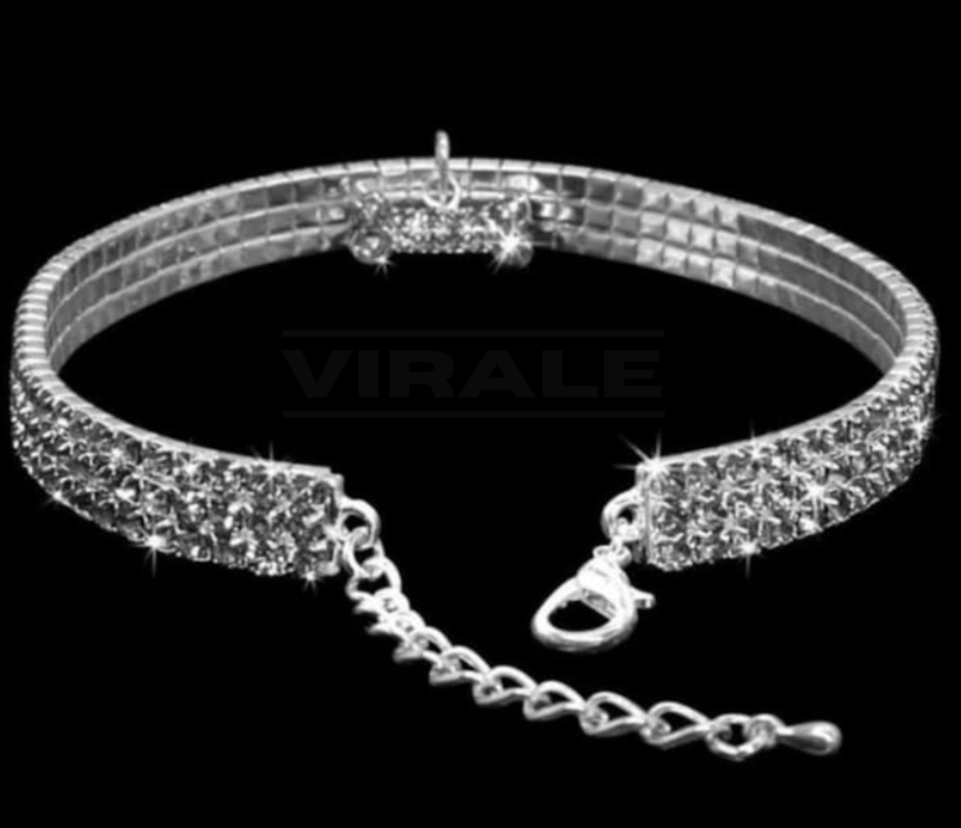 Collier Pet Chic - Collier Incrusté de Cristaux de Zirconium | Votre Animal Encore Plus Stylé!