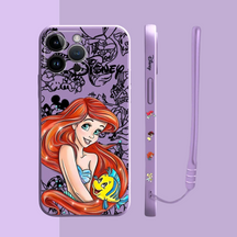 Coque iPhone Ariel et Clochette - Coque Haute Protection avec Cordonnette Offerte