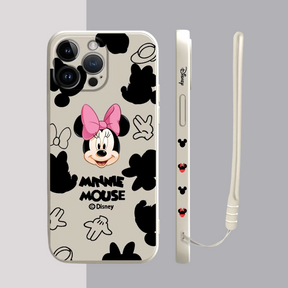 Coque iPhone Mickey Mouse et Minnie - Étui de Haute Protection avec Cordon Offert