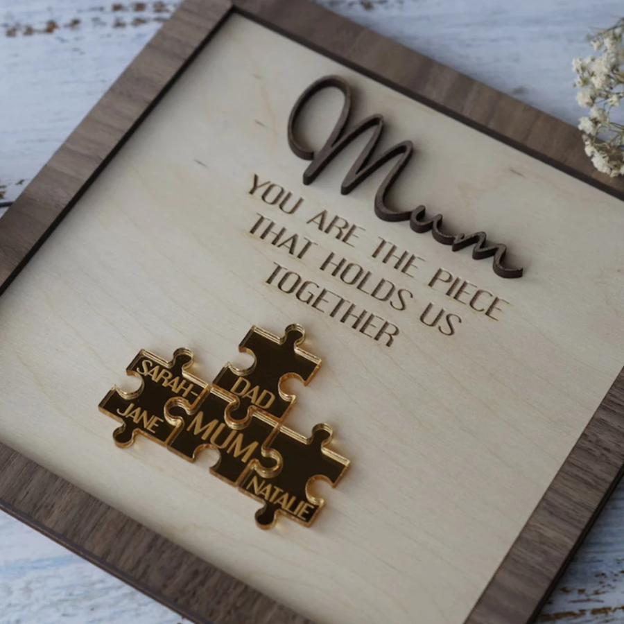 Plaque de puzzle 'Maman, tu es le morceau qui nous unit