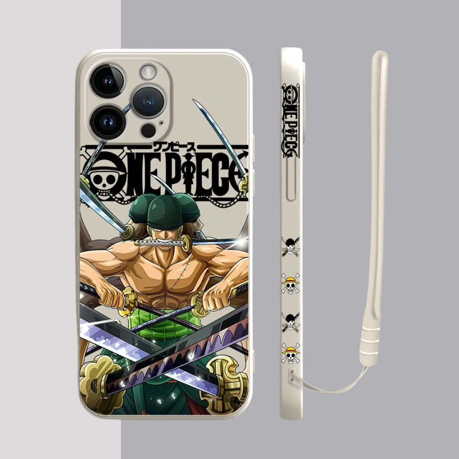 Coque iPhone One Piece Luffy et Zoro - Coque Haute Protection avec Cordonnette Offerte