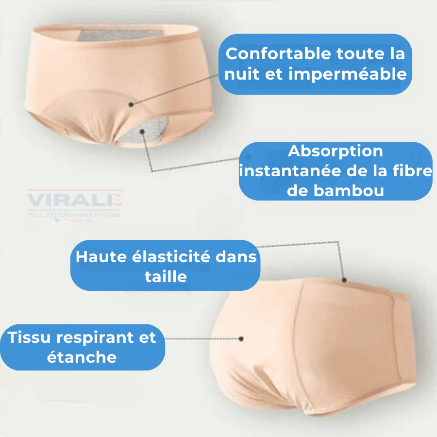 Culotte Absorbante Protectrice | Plus de Tranquillité et de Confort Toute la Journée! [Dernier jour pour 5 pour 4 + Livraison Gratuite]