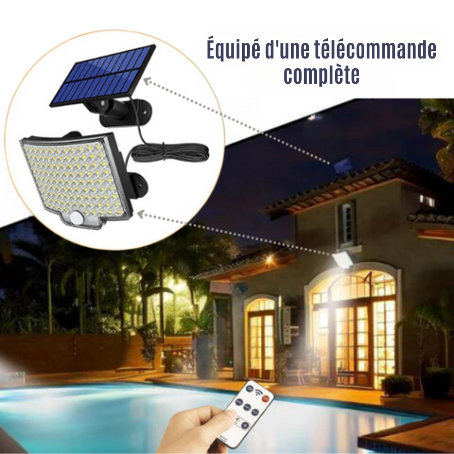 Système complet d'éclairage durable : Projecteur + Panneau solaire Ecolux Premiere