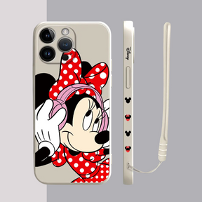 Coque iPhone Couple Mickey et Minnie Musiciens - Étui de Haute Protection avec Cordon Offert