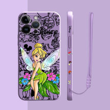 Coque iPhone Ariel et Clochette - Coque Haute Protection avec Cordonnette Offerte