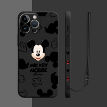 Coque iPhone Mickey Mouse et Minnie - Étui de Haute Protection avec Cordon Offert