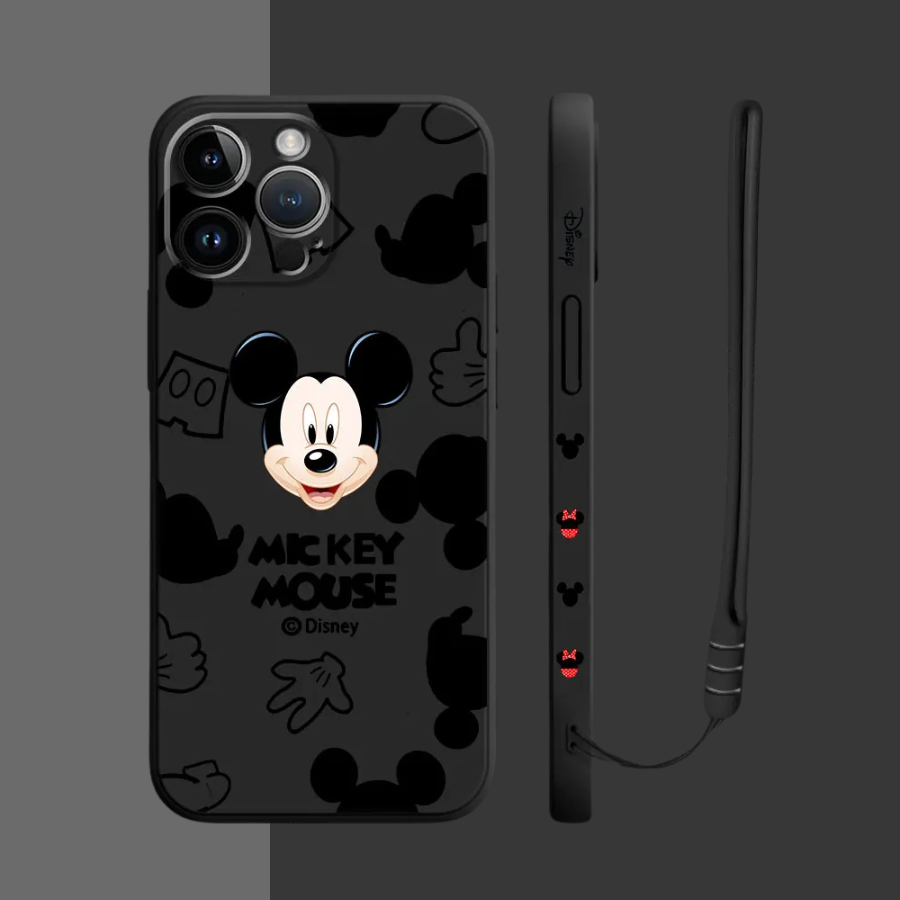 Coque iPhone Mickey Mouse et Minnie - Étui de Haute Protection avec Cordon Offert