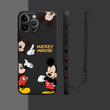 Coque iPhone Couple Disney Mickey et Minnie - Étui de Haute Protection avec Cordonnette Offerte