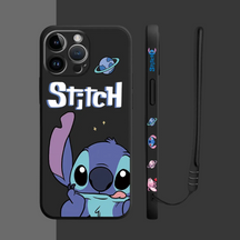 Coque iPhone Couple Stitch et Angel - Coque de Haute Protection avec Cordonnette Offerte