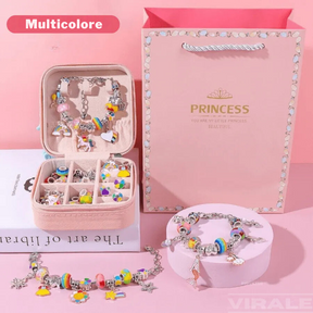 Kit de bracelet et charms pour enfants avec 64 pièces - Un bijou qui est un jeu amusant pour votre fille