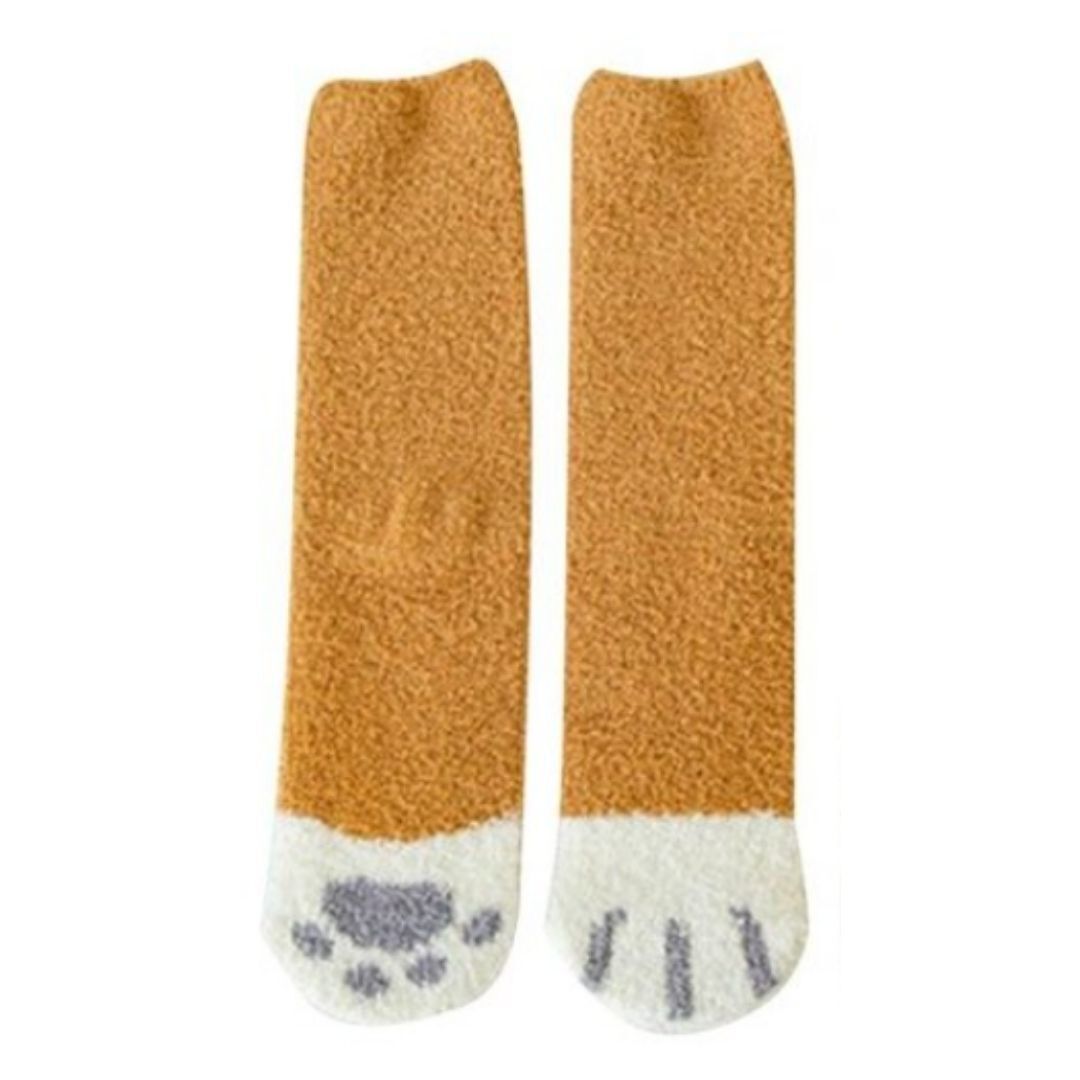 Chaussettes chaudes pattes de chat hiver