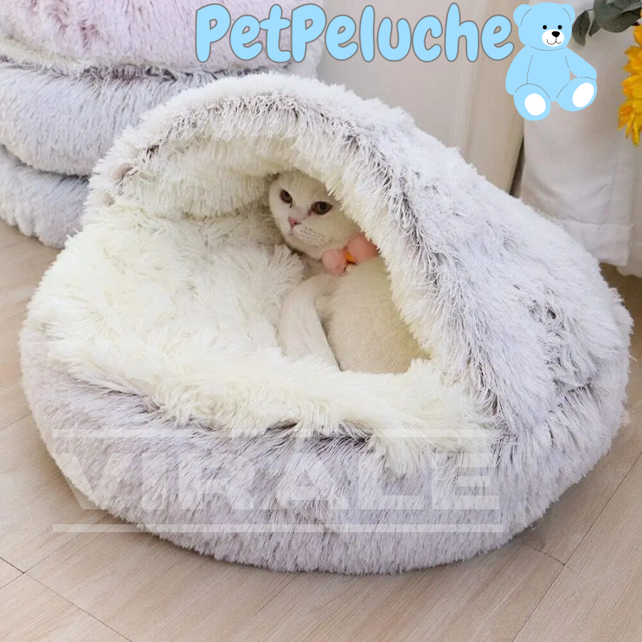 Lit PetPeluche Original - Lit pour Animal de Compagnie Style Caverne en Peluche | Confort Maximum pour Votre Meilleur Ami