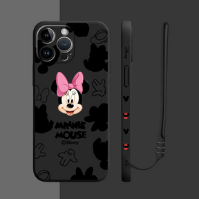 Coque iPhone Mickey Mouse et Minnie - Étui de Haute Protection avec Cordon Offert