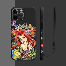 Coque iPhone Princesse Ariel - Étui de Haute Protection avec Cordon Offert