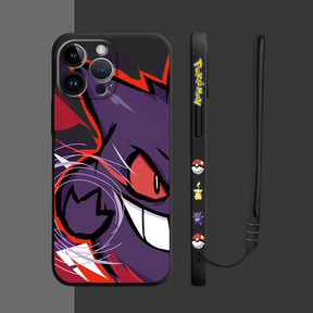 Coque iPhone Pokémon Pikachu et Gengar - Coque de Haute Protection avec Cordonnette Offerte